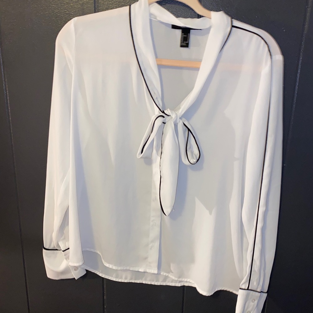 Forever 21 Blouse, White, Size M.